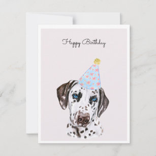 Dalmatian Dog with Party Hat Card
