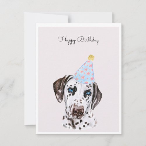 Dalmatian Dog with Party Hat Card