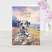 Dalmatian Dog with Wildflowers Pet Sympathy