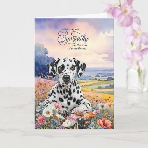 Dalmatian Dog with Wildflowers Pet Sympathy