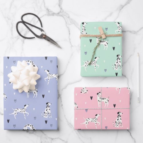 Dalmatian Dog Wrapping Paper  Set of 3
