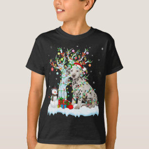 Dalmatian Dog Xmas Tree Lighting Santa Dalmatian C T-Shirt