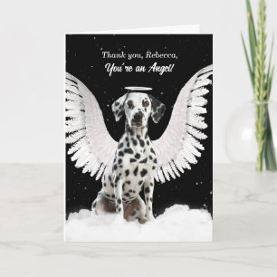 Dalmatian Dog You're an Angel with Custom Text Letterpress Thank You Card