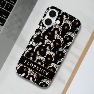 Dalmatian DogGold Stars Pattern Name iPhone 16 Case