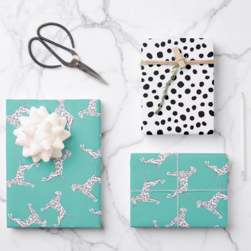 Dalmatian dogs blue wrapping paper sheets