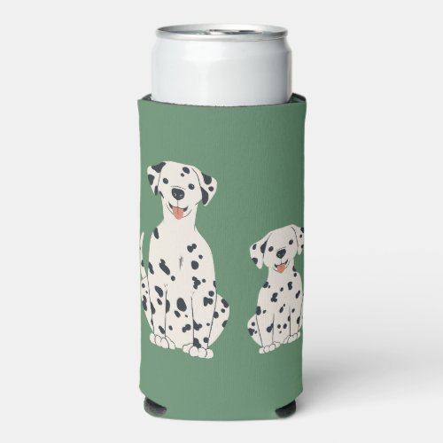 Dalmatian dogs design seltzer can cooler