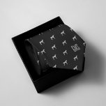 Dalmatian Dogs Pattern Monogrammed Neck Tie<br><div class="desc">Fun Dalmatian dogs pattern on an elegant and classic black background. Personalize with a monogram to make the perfect one of a kind gift.

Looking for a different color? No problem! Simply click the "Customize" button and select the background color of your choice.</div>