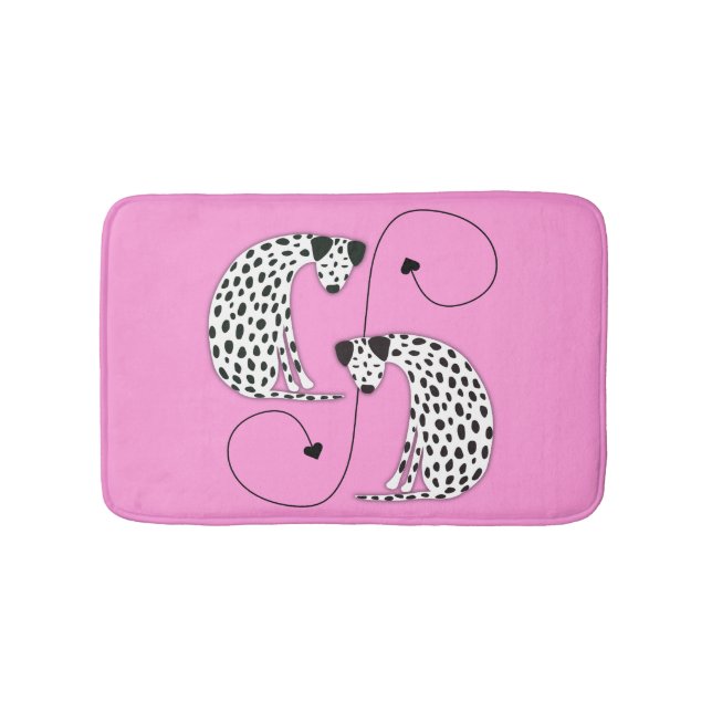 Dalmatian Dogs pink Bath Mat (Front)