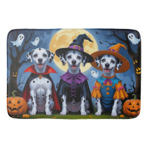 Dalmatian Dogs Pumpkin Halloween Funny Bath Mat