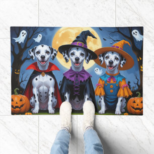 Dalmatian Dogs Pumpkin Halloween Funny Doormat