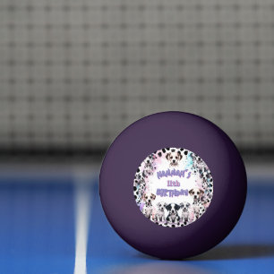 Dalmatian Dogs Purple Watercolor Birthday Party Ping Pong Ball