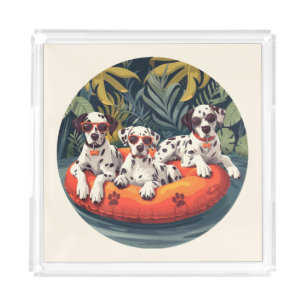 Dalmatian Dogs Summer Pineapple Pool Float Acrylic Tray