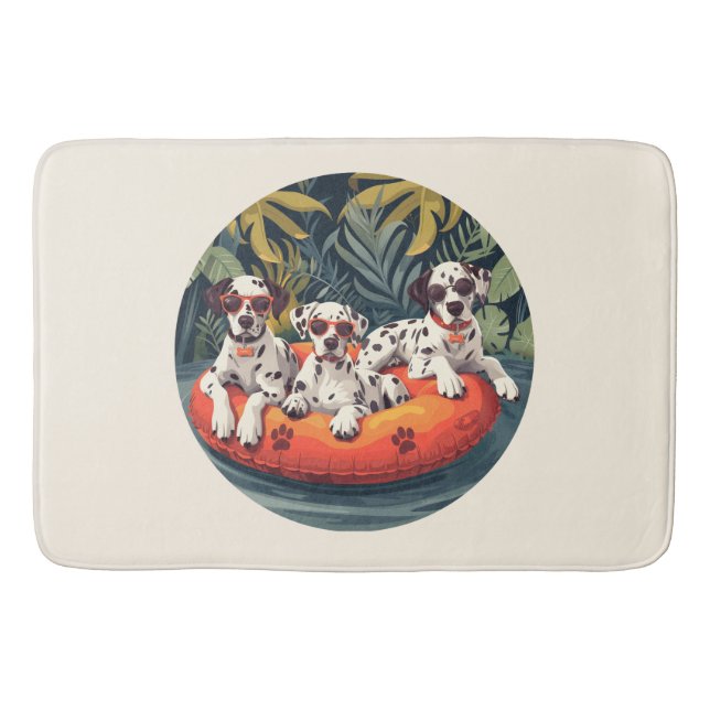 Dalmatian Dogs Summer Pineapple Pool Float Bath Mat (Front)