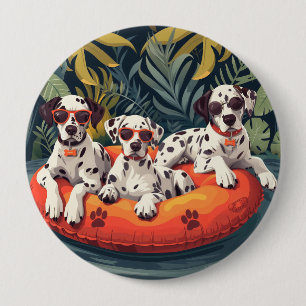 Dalmatian Dogs Summer Pineapple Pool Float Button