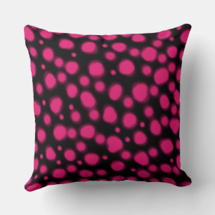 dalmatian dots animal print pink and black spot throw pillow
