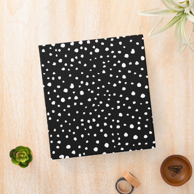 Dalmatian Dots, Dalmatian Spots, Black and White 3 Ring Binder (In Situ)