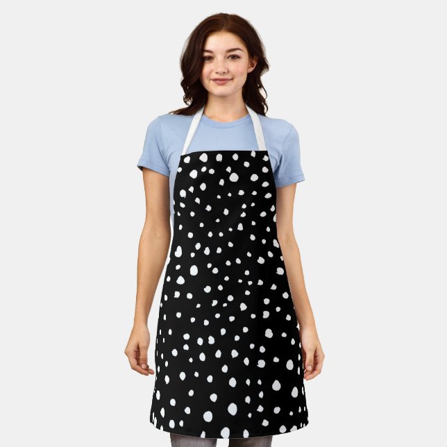 Dalmatian Dots, Dalmatian Spots, Black and White Apron (Worn)