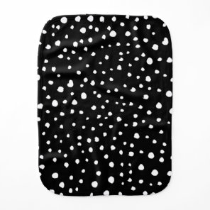 Dalmatian Dots, Dalmatian Spots, Black and White Baby Burp Cloth