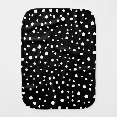 Dalmatian Dots Dalmatian Spots Black and White Baby Burp Cloth