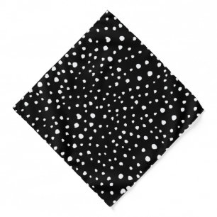 Dalmatian Dots, Dalmatian Spots, Black and White Bandana