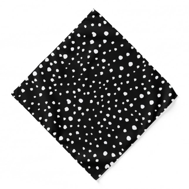 Dalmatian Dots, Dalmatian Spots, Black and White Bandana (Front)