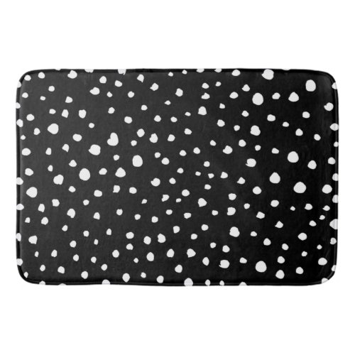 Dalmatian Dots Dalmatian Spots Black and White Bath Mat