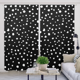 Dalmatian Dots, Dalmatian Spots, Black and White Blackout Curtains