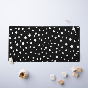 Dalmatian Dots, Dalmatian Spots, Black and White Desk Mat