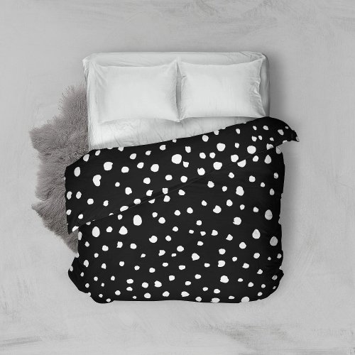 Dalmatian Dots Dalmatian Spots Black and White Duvet Cover