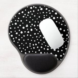 Dalmatian Dots, Dalmatian Spots, Black and White Gel Mouse Pad