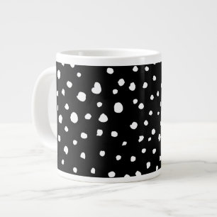 Dalmatian Dots, Dalmatian Spots, Black and White Giant Coffee Mug