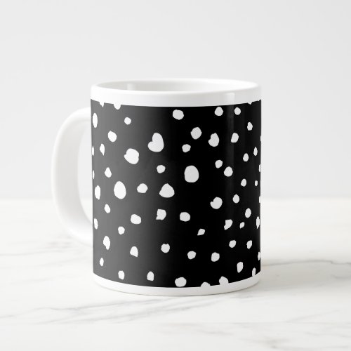 Dalmatian Dots Dalmatian Spots Black and White Giant Coffee Mug