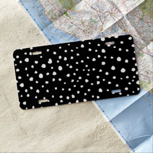 Dalmatian Dots, Dalmatian Spots, Black and White License Plate