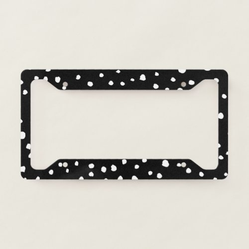 Dalmatian Dots Dalmatian Spots Black and White License Plate Frame