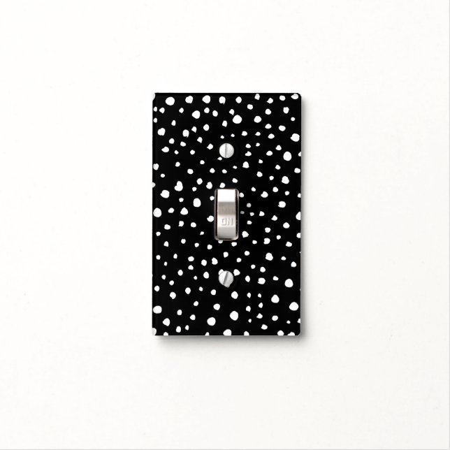 Dalmatian Dots, Dalmatian Spots, Black and White Light Switch Cover (In Situ)