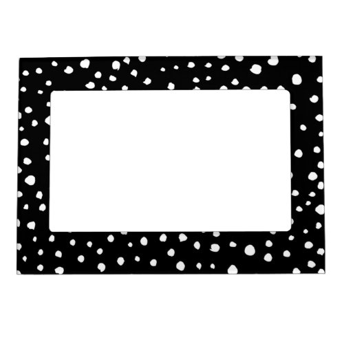 Dalmatian Dots Dalmatian Spots Black and White Magnetic Frame