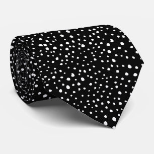 Dalmatian Dots, Dalmatian Spots, Black and White Neck Tie