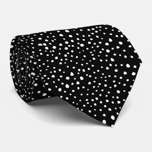 Dalmatian Dots Dalmatian Spots Black and White Neck Tie