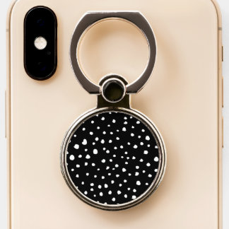 Dalmatian Dots, Dalmatian Spots, Black and White Phone Ring Stand