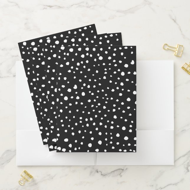Dalmatian Dots, Dalmatian Spots, Black and White Pocket Folder (In Situ)