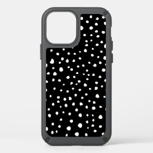 Dalmatian Dots, Dalmatian Spots, Black and White Speck iPhone 12 Case