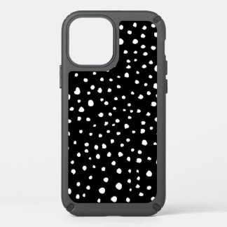 Dalmatian Dots, Dalmatian Spots, Black and White Speck iPhone 12 Case