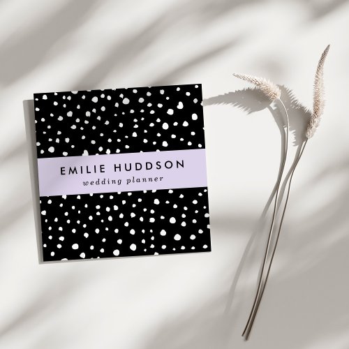 Dalmatian Dots Dalmatian Spots Black and White Square Business Card