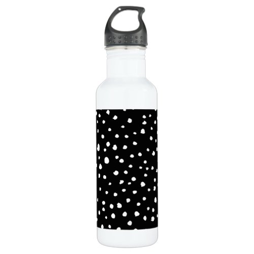 Dalmatian Dots Dalmatian Spots Black and White Stainless Steel Water Bottle