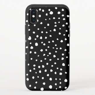 Dalmatian Dots, Dalmatian Spots, Black and White iPhone X Slider Case