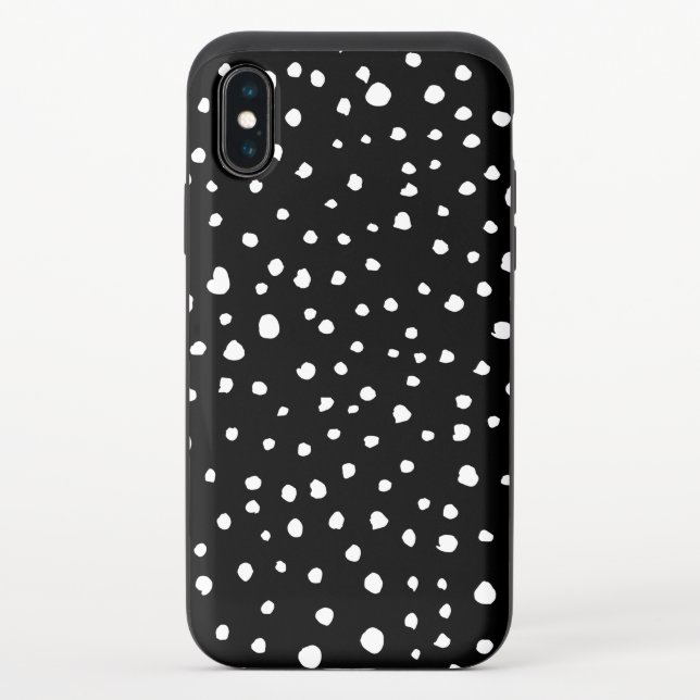 Dalmatian Dots, Dalmatian Spots, Black and White Uncommon iPhone Case (Back)