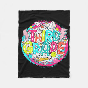 Dalmatian Dots Dream 3rd Team Third Grade Teacher Fleece Blanket