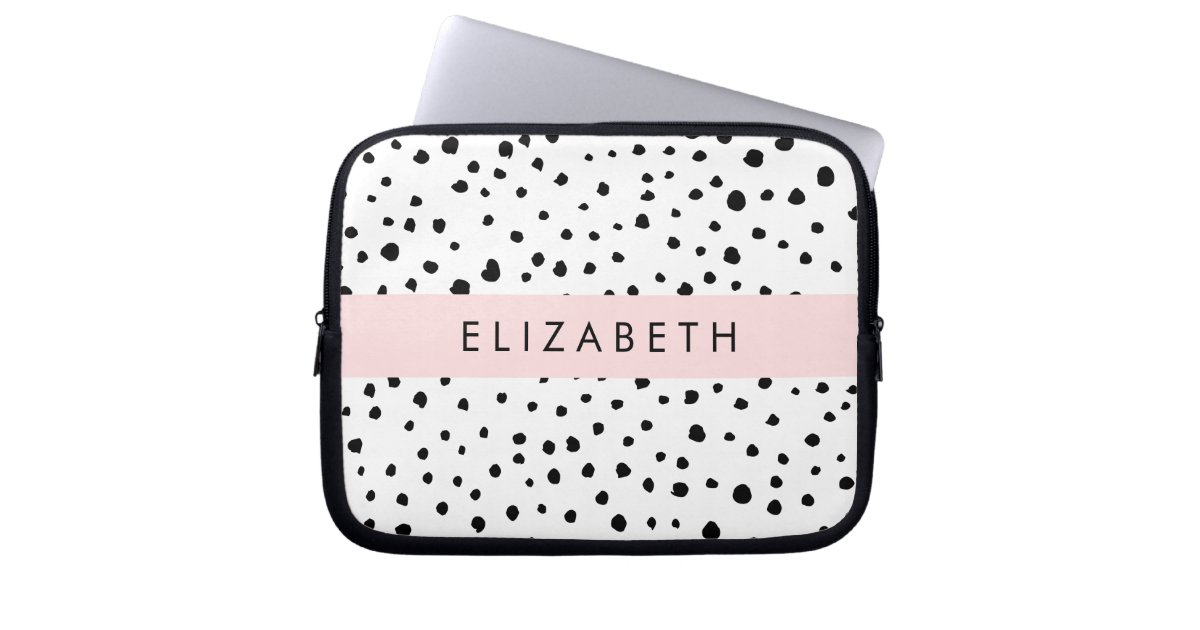 Designer laptop sleeve Pink Dalmatian Abstract Print by The 13