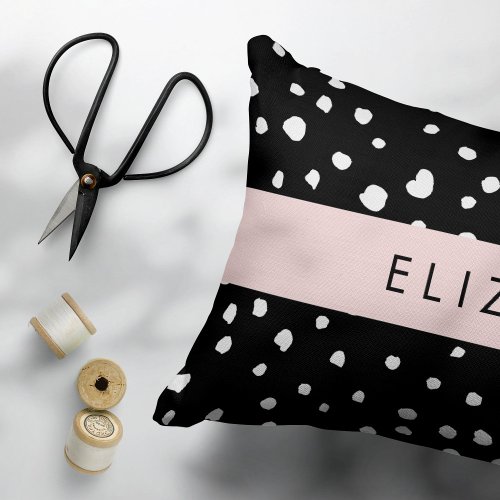 Dalmatian Dots Spots Black and White Your Name Pillow Case