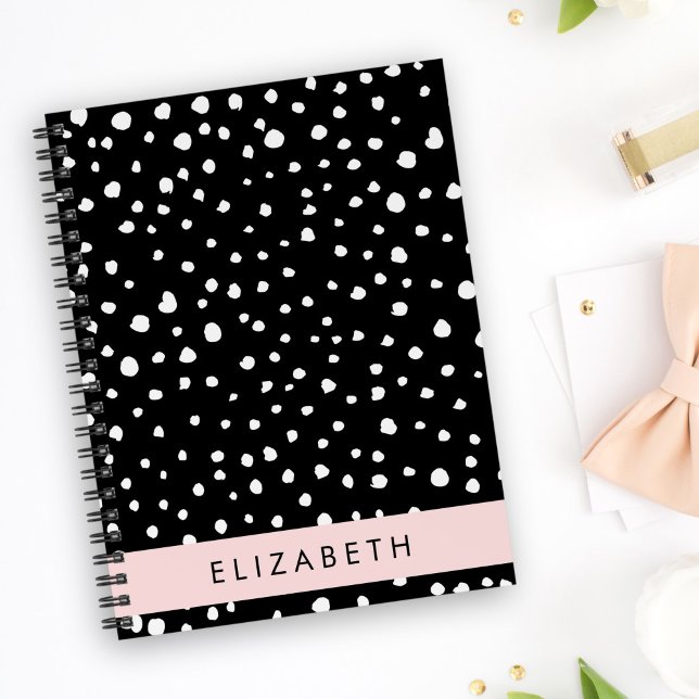Dalmatian Dots, Spots, Black and White, Your Name Planner (Creator Uploaded)